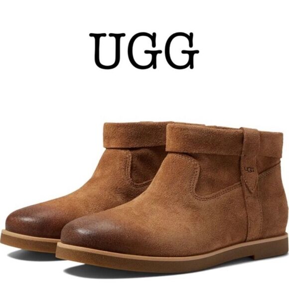 NWT- LEATHER UGG BOOTIES JOSEFENE CUFF SIZE 6.5 - Picture 1 of 12